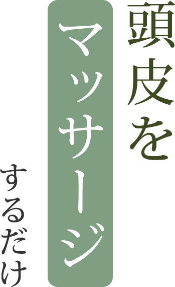 頭皮をマッサージするだけ